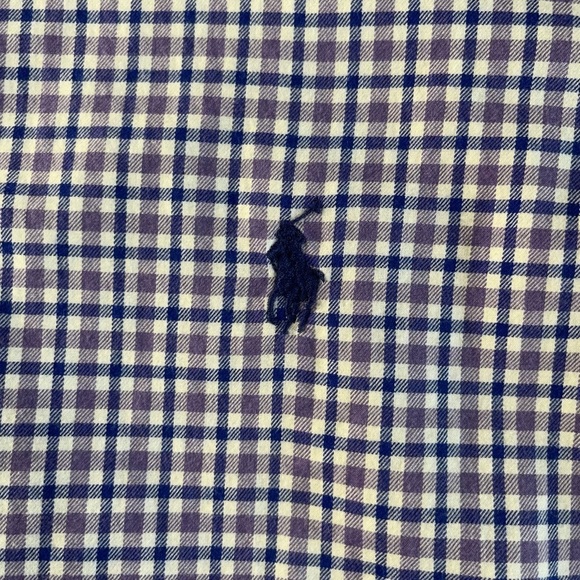 Ralph Lauren Blue Purple Gingham Long Sleeve Preppy Button Down Shirt Size Large - Picture 6 of 7